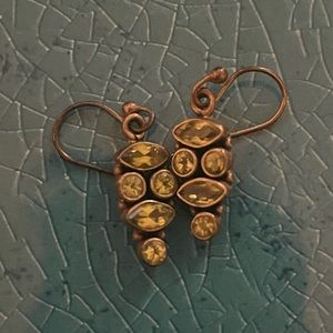 Green stone earrings